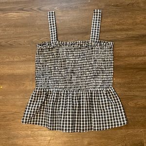 Gingham Peplum Top